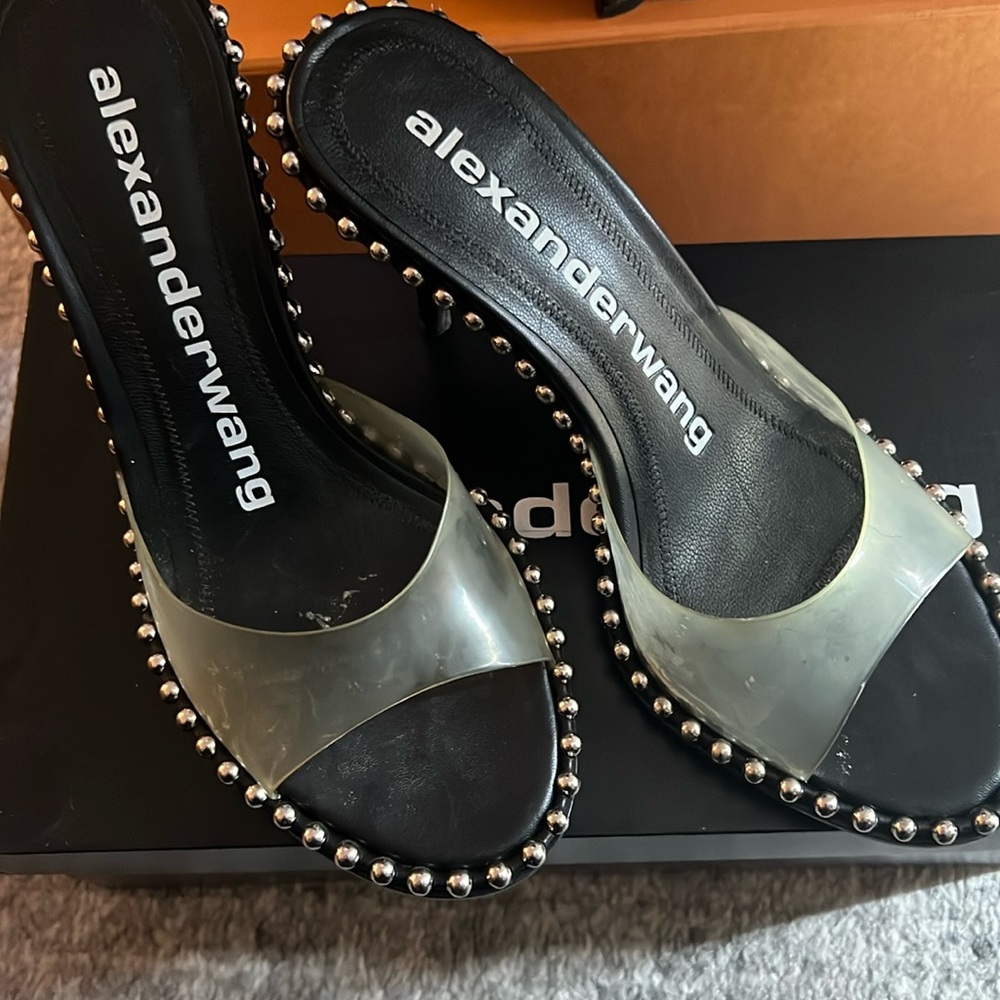 Alexander Wang studded mule heels